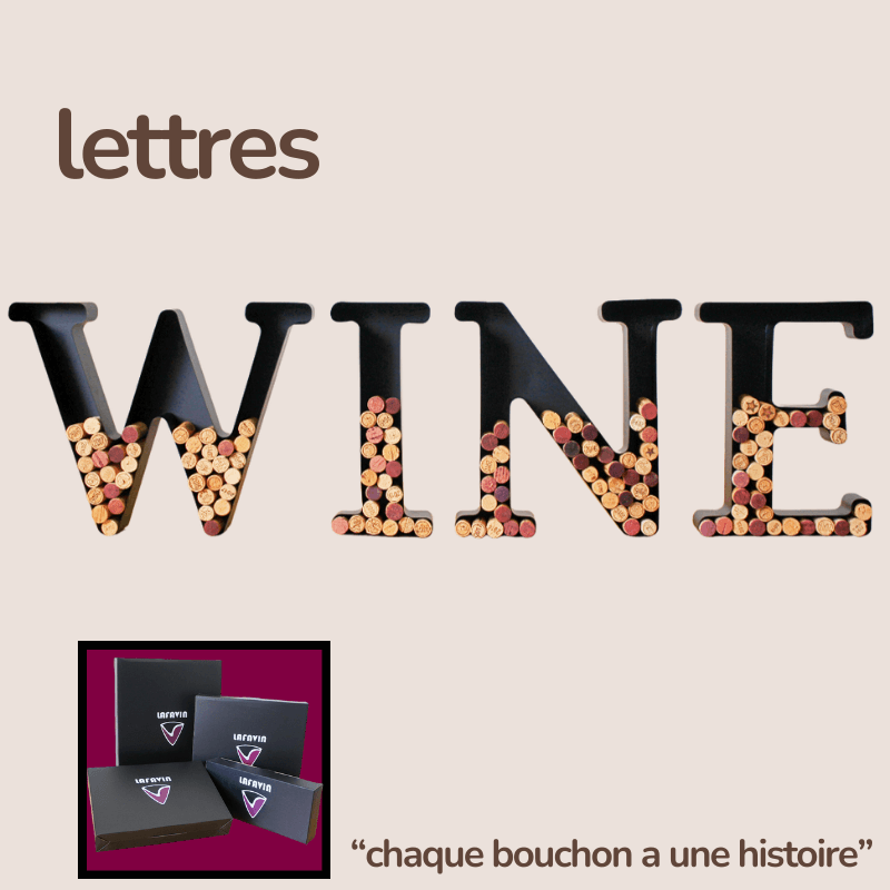 Lettres WINE - LAFAVIN® - Décoration intérieur et en lien avec le vin  Amateur vin