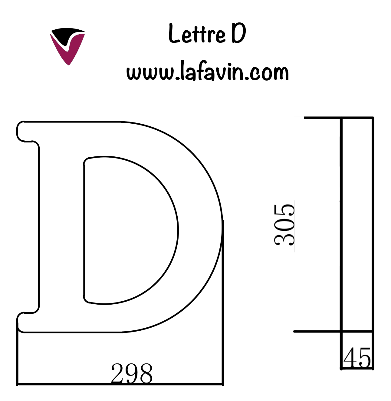 Lettre D Dimensions