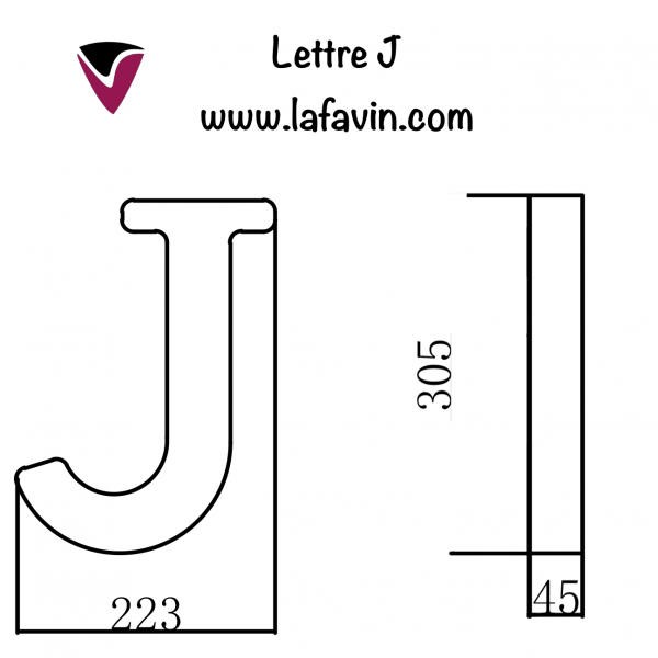 Lettre J Dimensions