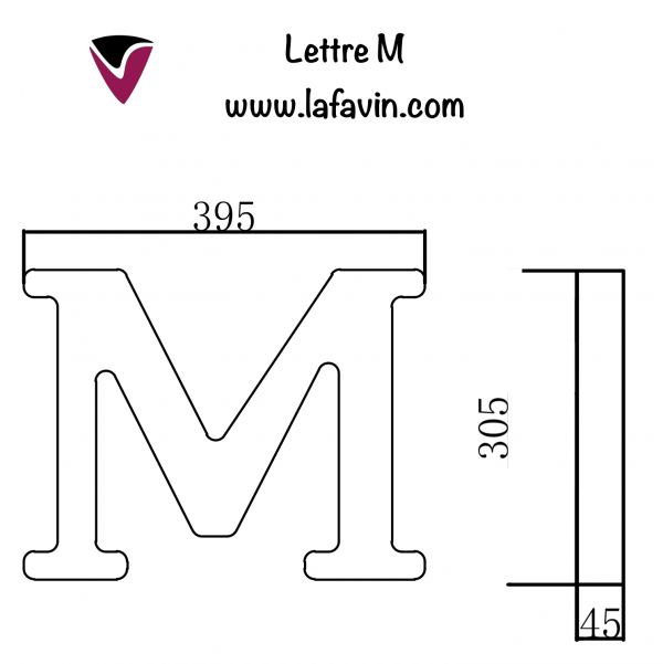 Lettre M Dimensions